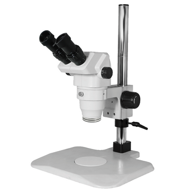 6.5-45X Post Stand Binocular Zoom Stereo Microscope, SKU SZ02020264, three quarter front view