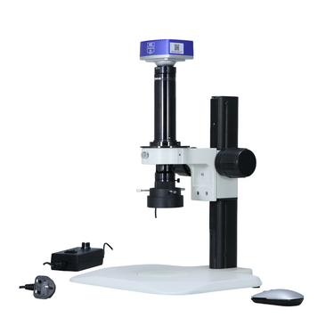 0.7-4.5X 8 Megapixels CMOS LED Light Track Stand Video Zoom Microscope, SKU MZ02120206, three quarter front view