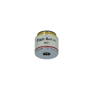 4X Infinity-Corrected Plan Achromatic Microscope Objective Lens, SKU BM13013231, three quarter front view