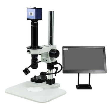 0.58-7X 2.0 Megapixels CMOS LED Light Post Stand Video Zoom Microscope, SKU MZ02130103, three quarter front view