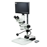 2.0 Megapixels 6.7-45X CMOS LED Light Post Stand Trinocular Zoom Stereo Microscope, SKU SZ02020237, three quarter front view