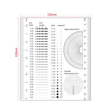 130mm/260 Div, 5Inch/100 Div Comparison Test Gauge, SKU RT02420505, three quarter front view