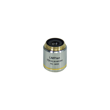 10X Infinity-Corrected Long Working Distance LM Plan Achromatic Dark Field Metallurgical Microscope Objective Lens Working Distance 9.5mm, SKU DF05163331, three quarter front view