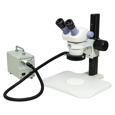 7-30X LED Light Track Stand Binocular Zoom Stereo Microscope, SKU SZ02080046, three quarter front view