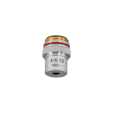 4X Achromatic Microscope Objective Lens Working Distance 18mm, SKU BM04013211, three quarter front view