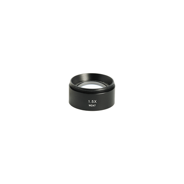 1.5X Auxiliary Objective Barlow Lens for SZ0501, SZ0502 Zoom Stereo Microscope, Screw Thread:M48x0.75mm, SKU SZ05014511, three quarter front view