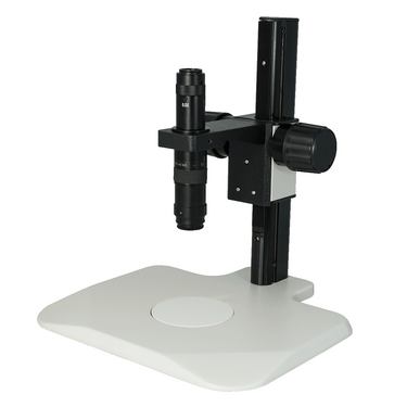 0.35X-2.25X Industrial Inspection Video Zoom Microscope, Track Stand, SKU MZ02010101, three quarter front view
