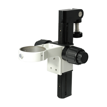85mm E-Arm, Microscope Fine Focus Block, Inclinable Focusing Drive Track, SKU SA02031204, three quarter front view