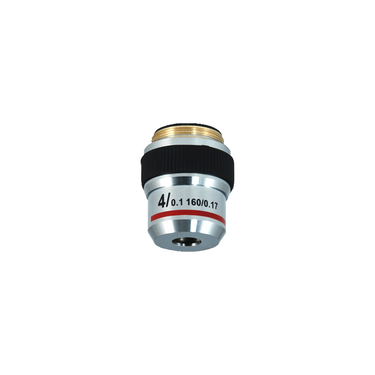 4X Achromatic Microscope Objective Lens, SKU PM13012132, three quarter front view