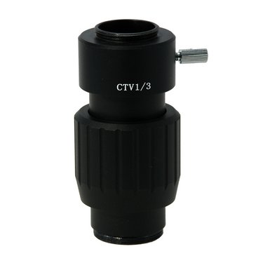 0.35X Adjustable Microscope Camera Coupler C-Mount Adapter 28mm, SKU FS05036111, three quarter front view