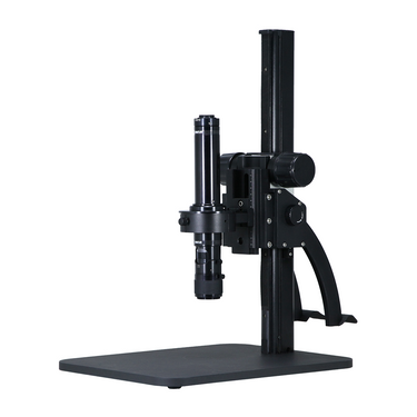 0.58-7X Curved Arm Stand Video Zoom Microscope, SKU MZ02130041, three quarter front view