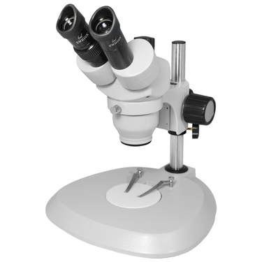7X-40X Super SWF Binocular Zoom Stereo Microscope 76mm Post Stand, SKU SZ08020121, three quarter front view