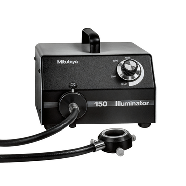 Halogen Light Fiber-Optic Ring, SKU Mitutoyo-176-366A, three quarter front view