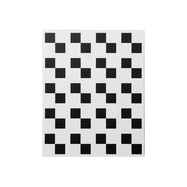 Glass Square Fiducial Mark Calibration Target (200x250mm 4x5), SKU CT20040107, three quarter front view