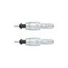 0-0.50″ Mechanical Micrometer Head Graduation 0.00002″ 0.5" Spherical (SR3) with Clamp Nut Extra-Fine Feeding Mechanical Micrometer Head (Thimble Diameter: Dia. 21mm, Spindle Diameter: Dia. 5mm, Coarse/Fine Focus), SKU Mitutoyo-110-504-10, three quarter front view