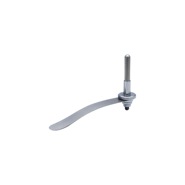 Microscope Stage Clip (One) for Metallurgical Microscopes, Polished Chrome, SKU MT03035291, three quarter front view