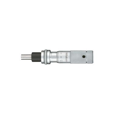 0-0.50″ Mechanical Micrometer Head Graduation 0.001″ 0.5" Flat Zero-Adjustable Mechanical Micrometer Head (with Spindle Lock, Thimble Diameter: Dia. 13mm), SKU Mitutoyo-148-505, three quarter front view