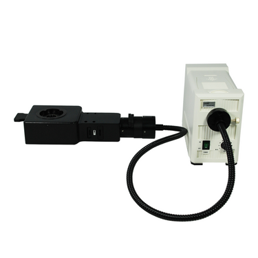 20W LED Vertical Episcopic Fiber Optic Illuminator Microscope Light Source Box Kit (Black), SKU MT18026104, three quarter front view
