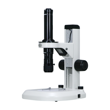 0.58-7X Track Stand LED Dual Illuminated Light Video Zoom Microscope, SKU MZ02130211, three quarter front view