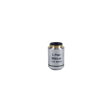 Objective Working Distance 10.4mm 20X Infinity Plan Long Working Distance Achromatic Metallurgical Objective, SKU MT02513431, three quarter front view