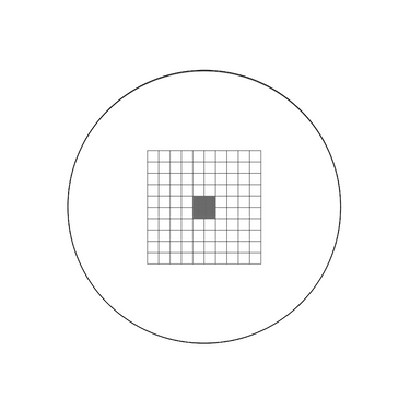 10x10mm/10x10 Net Grid, 2x2mm/20x20 Net Grid Net Grid Reticle ( Dia. 24mm), SKU RT20105164, three quarter front view