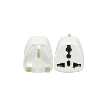 Universal to UK 3 Pin Plug Power Adapter AC Travel Socket Converter 250V 10A, SKU EC02411301, three quarter front view