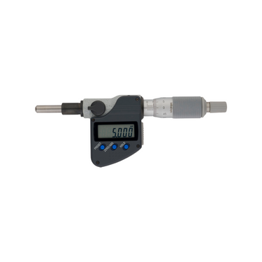 0-25.4mm (0-1″) 1μm 25mm/1" Spherical Digimatic Micrometer Head, SKU Mitutoyo-350-353-32, three quarter front view
