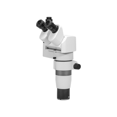 8-80X Parallel Zoom Stereo Microscope Head, Trinocular, Adjustable Eyetube Angle 0-35 Degrees with Focusable Eyepieces, SKU PZ04011332, three quarter front view