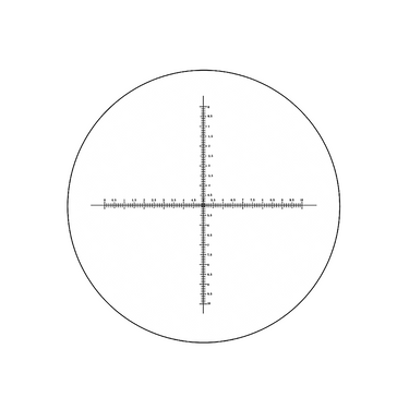 10mm/200 Div Crosshair Scale Reticle ( Dia. 24mm), SKU RT20104166, three quarter front view