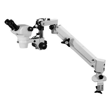 4-50X Pneumatic Arm Binocular Zoom Stereo Microscope, SKU SZ02030722, three quarter front view