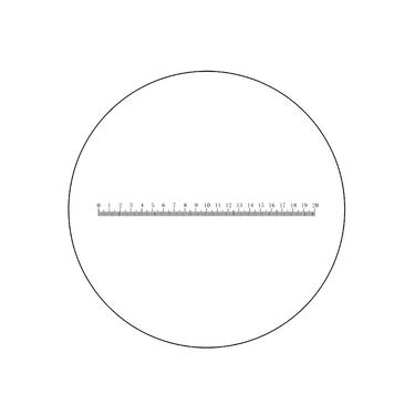 20mm/200 Div Single Line Reticle ( Dia. 26mm), SKU RT20101181, three quarter front view