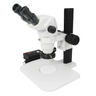 6.5X-45X Super Widefield Zoom Stereo Microscope, Trinocular, Track Stand + LED Ring Light, SKU SZ02020063, three quarter front view
