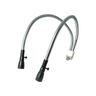 Dual Gooseneck Light Guide Cables for Microscope Fiber Optic Illuminator, Length 460mm, Output Diameter 6mm, Input Diameter 8mm, SKU ML25921202, three quarter front view