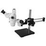 6.7-45X Dual Arm Stand Trinocular Zoom Stereo Microscope, SKU SZ02020531, three quarter front view