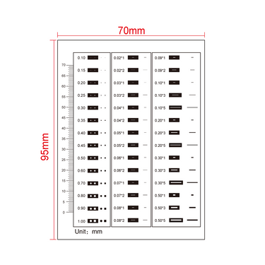 70mm/140 Div Comparison Test Gauge, SKU RT02420405, three quarter front view