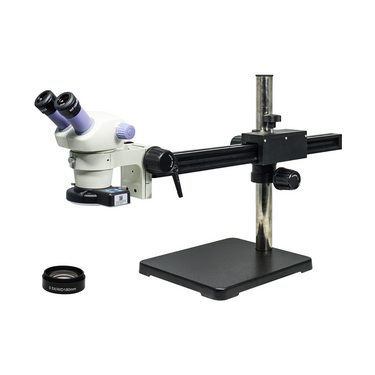 3.5-30X LED Light Ball Bearing Boom Stand Binocular Zoom Stereo Microscope, SKU SZ02080443, three quarter front view