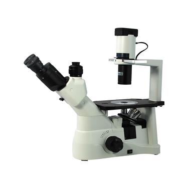 40X-400X Inverted Biological Compound Laboratory Microscope, Trinocular, Halogen Light, Phase Contrast Objectives, SKU BM05130303, three quarter front view