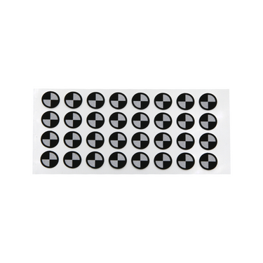 12mm Target Inner Diameter (ID) 10mm 3D scanning reflective markers, SKU CT20081401, three quarter front view