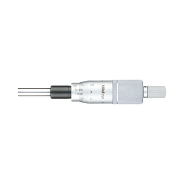 0-1″ Mechanical Micrometer Head Graduation 0.001″ 1" Flat Mechanical Micrometer Head (Thimble Diameter: Dia. 18mm, Reverse Reading), SKU Mitutoyo-150-831, three quarter front view