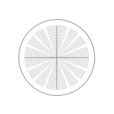 20mm/200 Div Concentric Circles Reticle ( Dia. 24mm), SKU RT20112161, three quarter front view