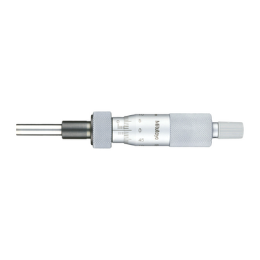 0-1″ Mechanical Micrometer Head Graduation 0.001″ 1" Flat Mechanical Micrometer Head (with Spindle Lock, Thimble Diameter: Dia. 18mm), SKU Mitutoyo-150-213, three quarter front view
