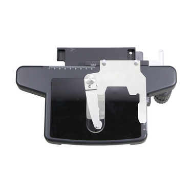 X: 0-80mm Y: 90-150mm XY Stage Travel Distance 78x54mm Stage Platform Dimensions 302x152mm XY Mechanical Stage, SKU Nexcope-NE900-Stage, three quarter front view