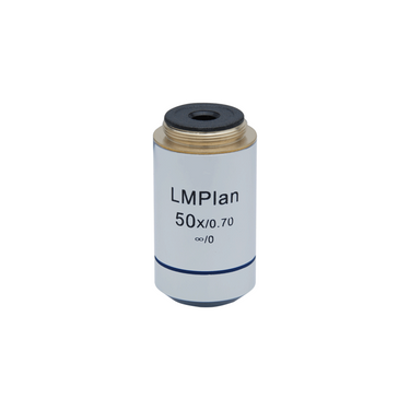 50X Infinity-Corrected LM Plan Long Working Distance Achromatic Metallurgical Microscope Objective Lens Working Distance 2.374mm, SKU MT03023631, three quarter front view