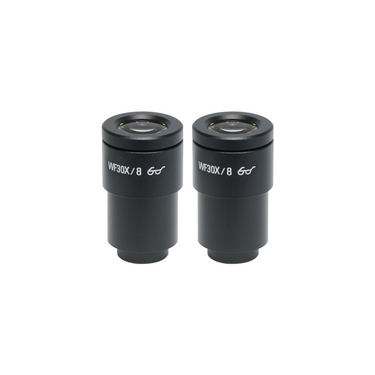 WF 30X Widefield Microscope Eyepieces, High Eyepoint, 30mm, FOV 9mm (Pair), SKU SZ19013811, three quarter front view