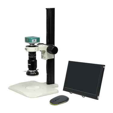 1-6X 2.0 Megapixels CMOS LED Light Track Stand Video Zoom Microscope, SKU MZ02110203, three quarter front view