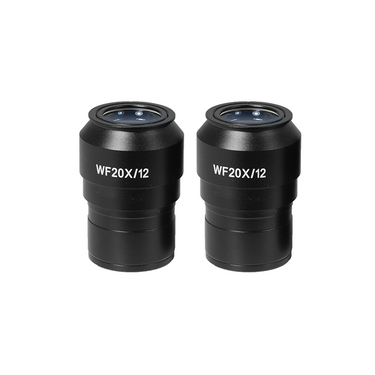 WF 20X Widefield Focusable Microscope Eyepieces, High Eyepoint, 30mm, FOV 12mm, Adjustable Diopter (Pair), SKU SZ09013621, three quarter front view