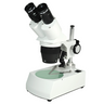 10X/30X WF LED Widefield Forward Stereo Microscope Top & Bottom Light Portable, SKU FS12120230, three quarter front view