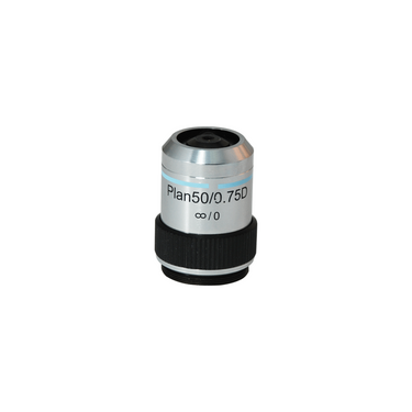 50X Infinity-Corrected Long Working Distance Plan Achromatic Dark Field Metallurgical Microscope Objective Lens Working Distance 5.1mm, SKU MT04073631, three quarter front view