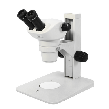 6X-50X Widefield Zoom Stereo Microscope, Binocular, Track Stand, SKU SZ04030121, three quarter front view