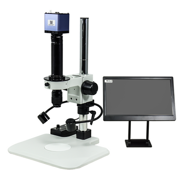 0.7-4.5X 2.0 Megapixels CMOS LED Light Post Stand Video Zoom Microscope, SKU MZ02120103, three quarter front view